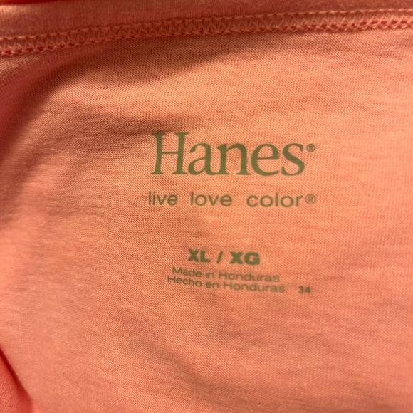 Hanes Live Love Color XL pink B neck tee - Picture 6 of 8